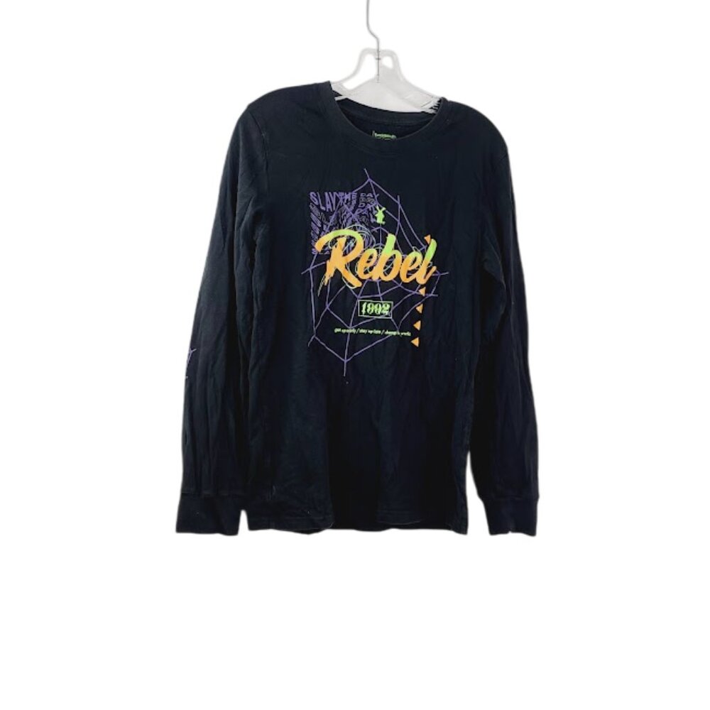 Dutch Bros Women's Black Rebel Long Sleeve Crew Neck T-Shirt Size Large